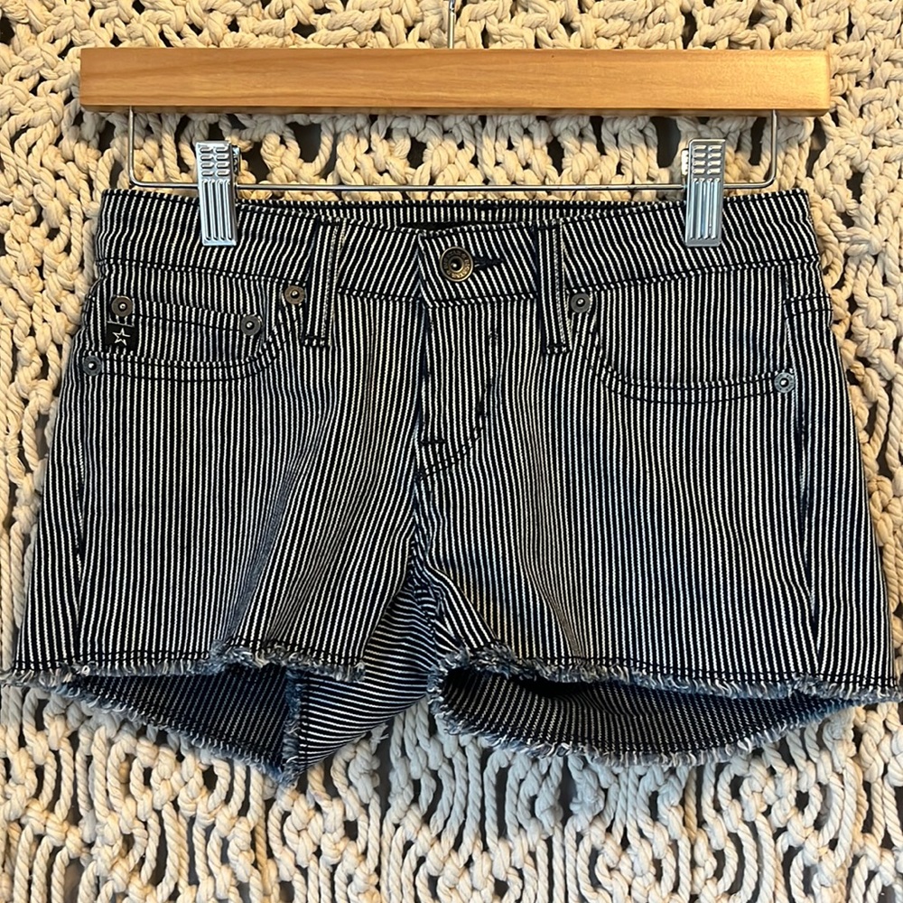 Big star Remy low rise fit striped denim shorts